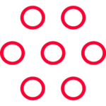 7 red circles icon.